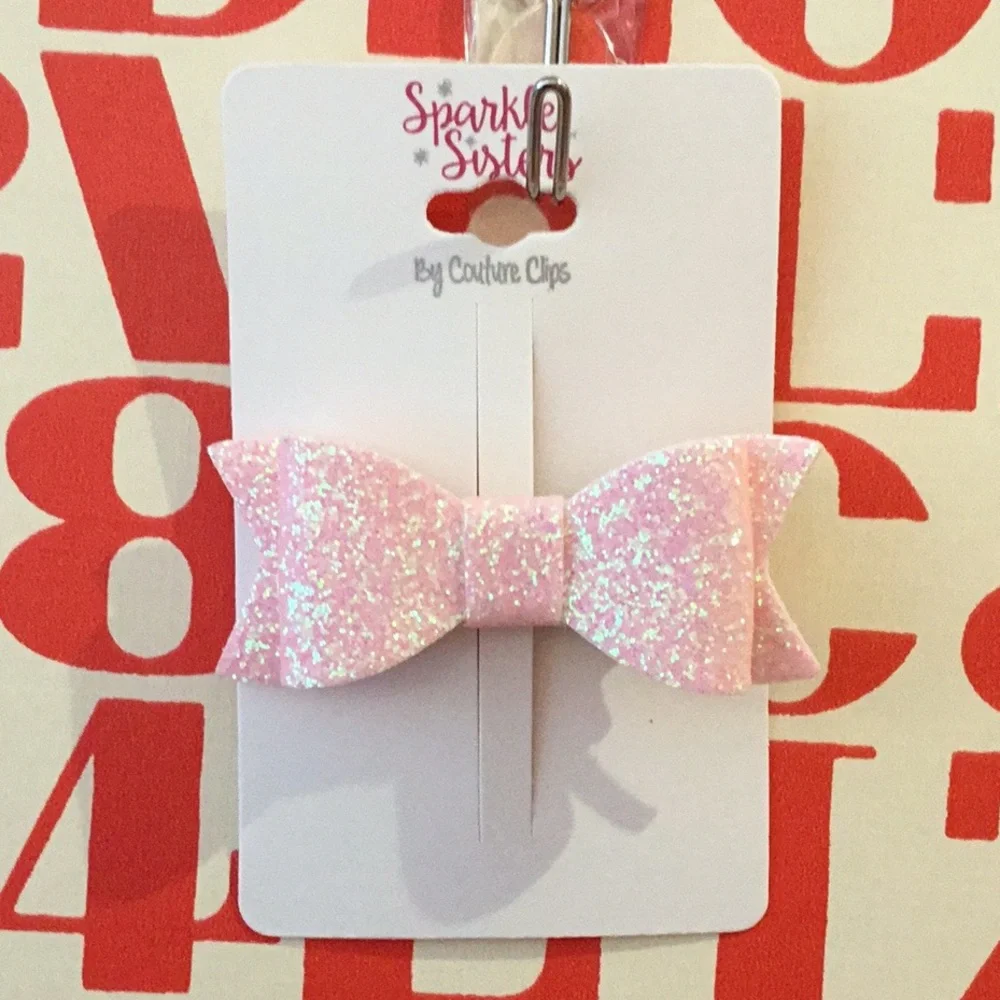Sparkle Sisters Sparkle Pink Bow Hair Clip, NWT